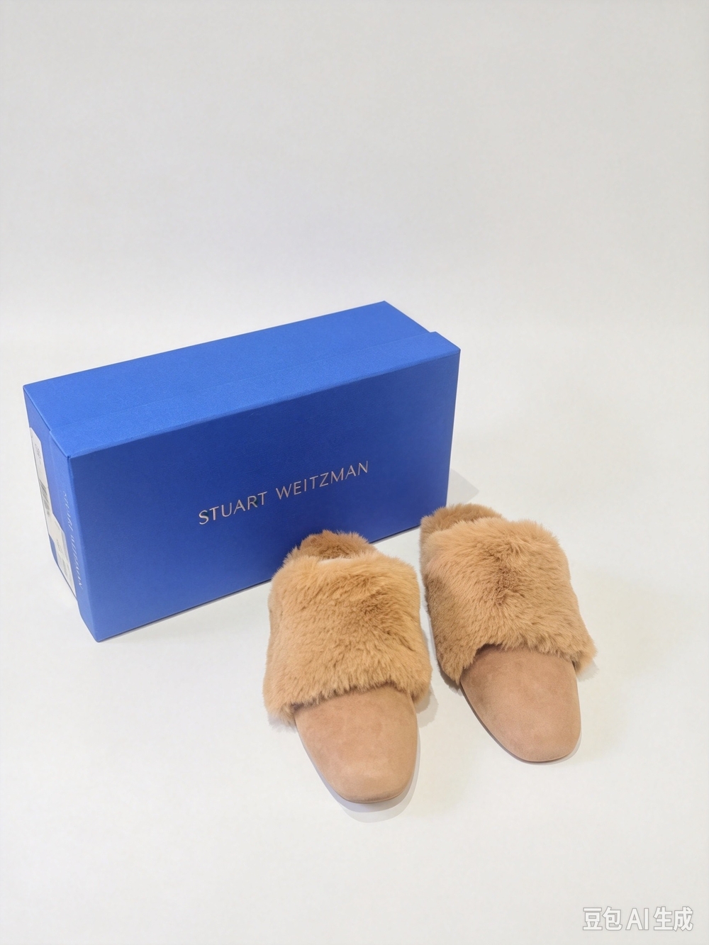 STUART WEITZMAN Faux Fur Slide Mules in Camel - Women